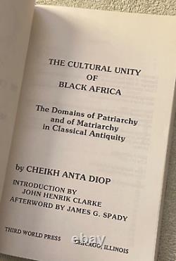 CHEIKH ANTA DIOP Unité culturelle de l'Afrique noire '90 TPB THIRD WORLD PRESS VG+