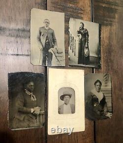 COLLECTION RARE DE PHOTOS TINTYPE D'AFRO-AMÉRICAINS / NOIRS ANCIENNES DES ANNÉES 1800 1860+