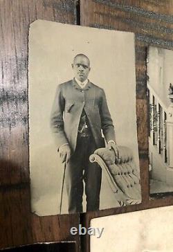 COLLECTION RARE DE PHOTOS TINTYPE D'AFRO-AMÉRICAINS / NOIRS ANCIENNES DES ANNÉES 1800 1860+