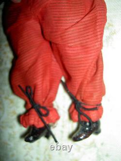 Chéri, poupée antique en biscuit noir Simon Halbig 1078, garçon nubien, costume d'origine