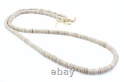 Collier en perles de commerce africain amérindien antique en coquillage d'autruche