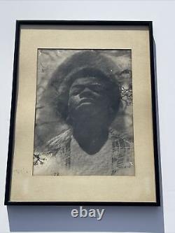 Dessin original de Richard Wyatt Jr Portrait des années 1970 de l'Afro-Américain Célèbre Rare