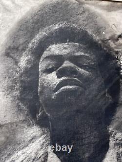 Dessin original de Richard Wyatt Jr Portrait des années 1970 de l'Afro-Américain Célèbre Rare