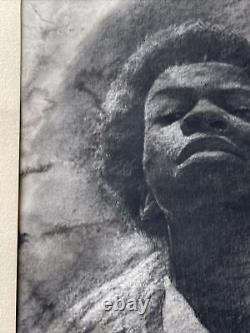 Dessin original de Richard Wyatt Jr Portrait des années 1970 de l'Afro-Américain Célèbre Rare