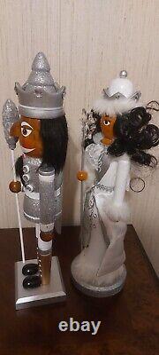 Deux princesses de Noël afro-américaines, Casse-Noisette et Roi des flocons de neige argentés