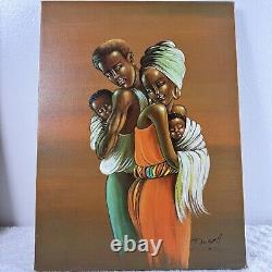 Elaine Dungill Peinture de la famille afro-américaine sur toile Giclee