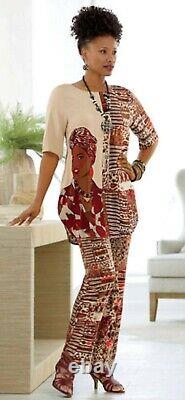 Ensemble pantalon Shahidi Ashro taille L, marron multi-ethnique avec fierté africaine-américaine