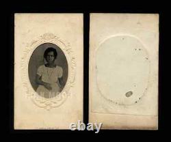Esclave Era 1860 Tintype Photo Petite Afro-américaine / Black Americana