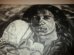 Eugene E White Signé 1972 (MÈRE ET ENFANT) LITHO MATÉE ARTISTE AFRO-AMÉRICAIN