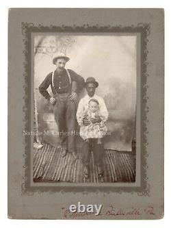 Garde d'enfants / Nounou afro-américaine des années 1900 et père de famille pionnier en Pennsylvanie Photo