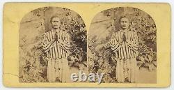 Guerre civile Photo d'esclave Stereoview Terre de libertés Afro-Américains