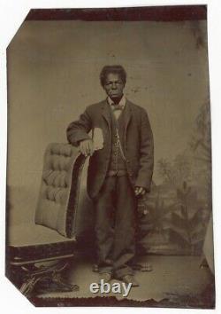 Homme noir afro-américain tissu suspendu de la poche énigme Tintype Gouverneur NY