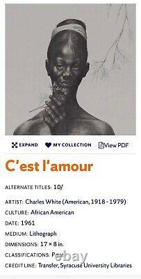 Important Lithographie Moderne Vintage Ancienne Noire Africaine-Américaine, Charles White