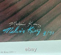Impression d'art vintage signée à la main de Melvin King (1935-2023), artiste afro-américain.