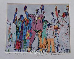 Kevin Willis African American Art Hand High For Freedom Social Justice Signé