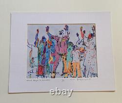 Kevin Willis African American Art Hand High For Freedom Social Justice Signé