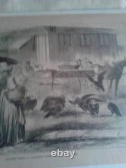 L'art Afro-américain. Vultures Manger Carcass Charleston Sc 1879 Imprimé Gravé