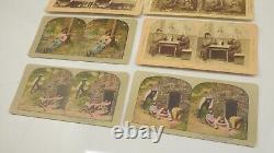 Lot de 10 cartes photographiques STEREOVIEW antiques RARES d'Afro-Américains