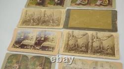 Lot de 10 cartes photographiques STEREOVIEW antiques RARES d'Afro-Américains