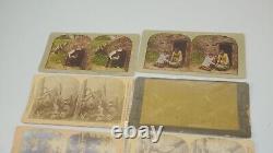 Lot de 10 cartes photographiques STEREOVIEW antiques RARES d'Afro-Américains