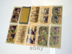 Lot de 10 cartes photographiques STEREOVIEW antiques RARES d'Afro-Américains