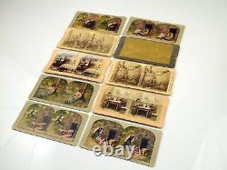 Lot de 10 cartes photographiques STEREOVIEW antiques RARES d'Afro-Américains