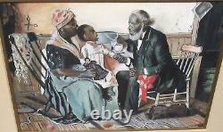 M. Peaker African American Doctor House Appel Vintage Peinture Originale Aquarelle