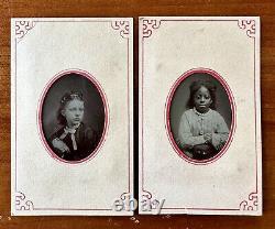 Meilleures amies Filles Blanches et Afro-Américaines Prises en photo le même jour en Tintype dans les années 1800