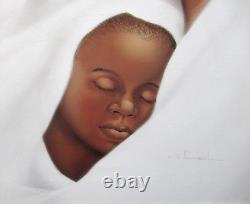 Mère afro-américaine Woodrum et enfant - Grande peinture sur toile en giclée