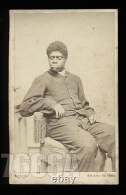 PHOTO RARE CDV DE BLIND TOM JOUANT DU PIANO, SAVANT AUTISTE AFRICAIN-AMÉRICAIN DES ANNÉES 1860