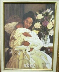 Peinture Giclée sur toile 'Melinda Byers, mère afro-américaine et enfant'
