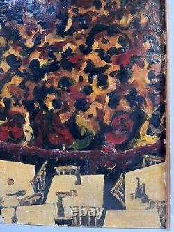 Peinture à l'huile abstraite figurative du club de nuit afro-américain Estrada 1954