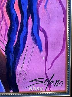 Peinture acrylique originale sur toile Femme noire américaine africaine vibrante rare beauté