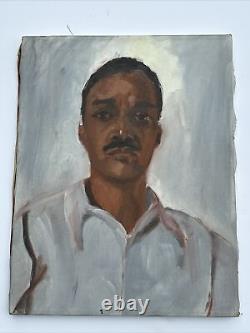 Peinture ancienne Black Americana Portrait African American Arthur Mystery Oil