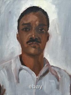 Peinture ancienne Black Americana Portrait African American Arthur Mystery Oil