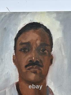 Peinture ancienne Black Americana Portrait African American Arthur Mystery Oil