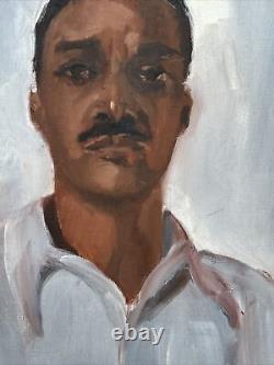 Peinture ancienne Black Americana Portrait African American Arthur Mystery Oil