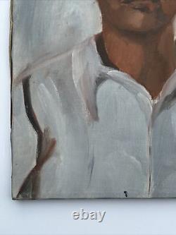 Peinture ancienne Black Americana Portrait African American Arthur Mystery Oil