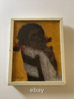 Peinture de l'Américana noire Portrait de Fille Afro-Américaine John Doyle Célèbre 1960