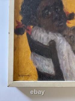 Peinture de l'Américana noire Portrait de Fille Afro-Américaine John Doyle Célèbre 1960