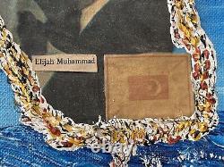 Peinture inhabituelle vintage d'Elijah de la Nation de l'Islam africaine-américaine de 1972