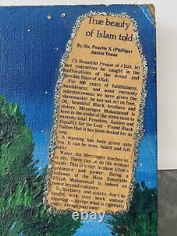 Peinture inhabituelle vintage d'Elijah de la Nation de l'Islam africaine-américaine de 1972