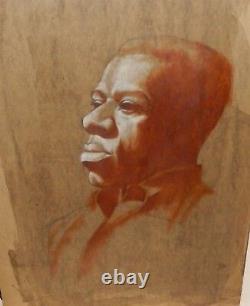 Peinture originale à l'aquarelle d'un homme afro-américain de Bovet.