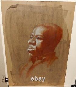 Peinture originale à l'aquarelle d'un homme afro-américain de Bovet.