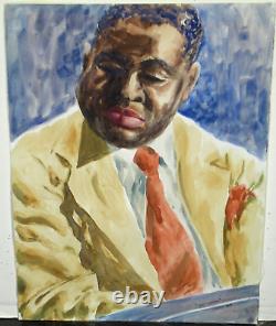 'Peinture originale à l'aquarelle de Moore Art Tatum, artiste afro-américain'