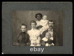 Photo Ancienne Young African American Nanny & Id'd Wright Family, Cochran Black