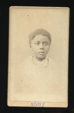 Photo de CDV antique identifiée d'une fille afro-américaine noire de TOPEKA KANSAS