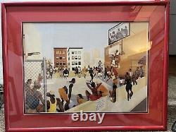 Piedmont Court Ernest Watson African American Art Print 23x30.5 Énorme Encadrée