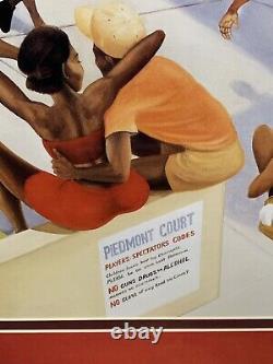 Piedmont Court Ernest Watson African American Art Print 23x30.5 Énorme Encadrée