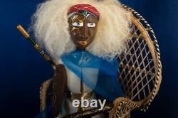 Poupée D'art Ooak Black Afro American Folk Clay Sculpture Melandolly